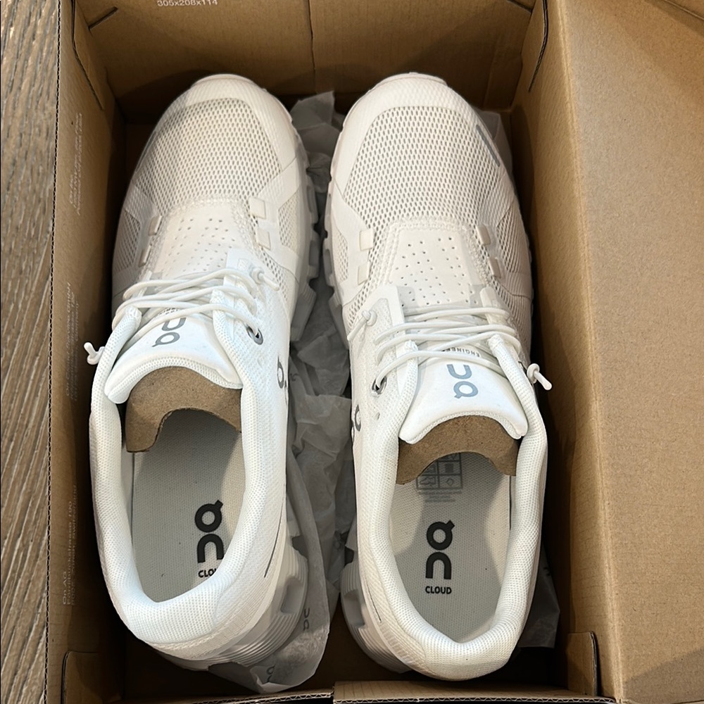 On Running White Athletic Shoes with Breathable Mesh
